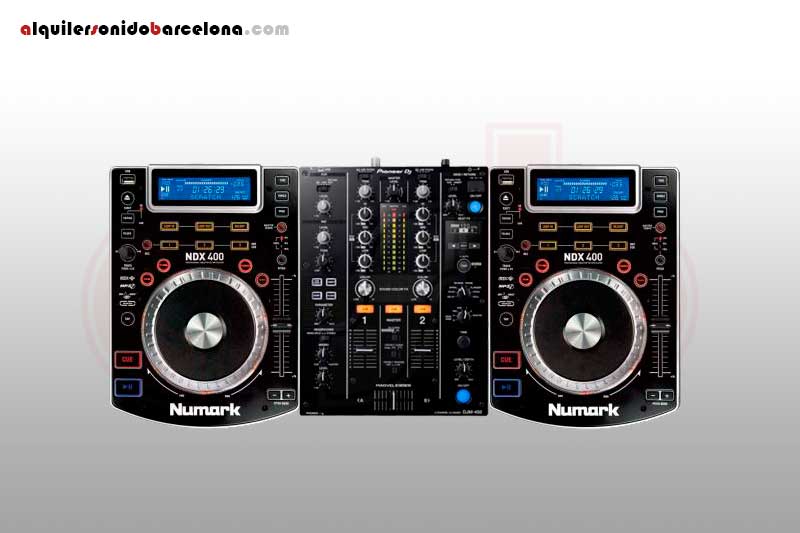 Pack DJ BASIC: Mezclador Pioneer DJM 450 + 2 lectores de CD Numark NDX400 USB 