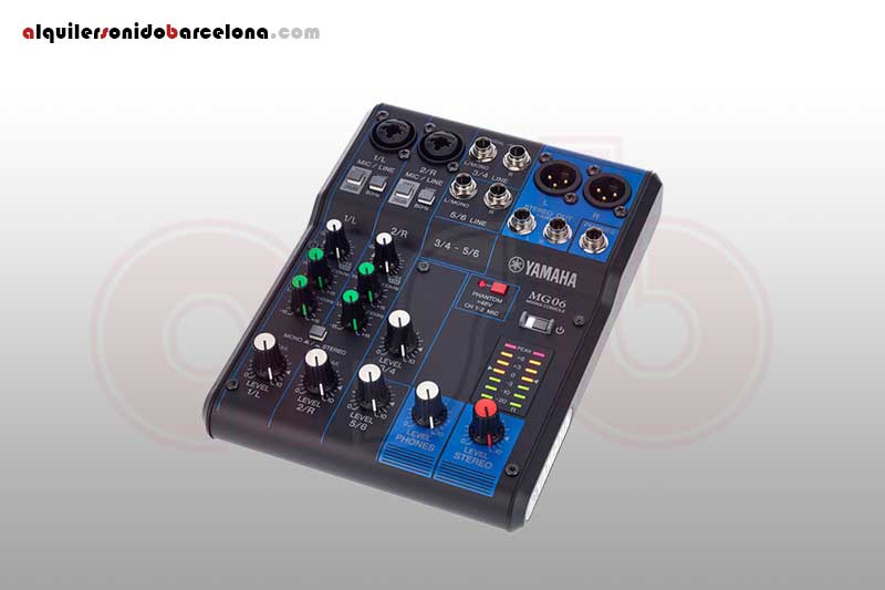 Yamaha MG06 - Mesa de mezclas 2 canales mono + 2 stereo